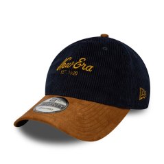 New Era 9TWENTY Cord and Suede Adjustable Baseball Cap NE Navy / Brown