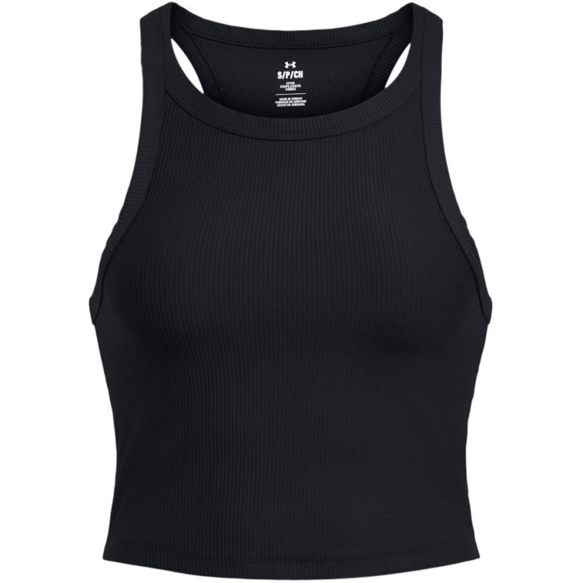 Under Armour Meridian Rib Cropped Tank Womens Black