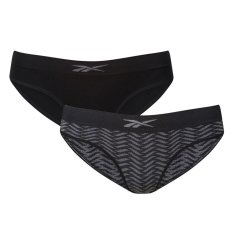 Reebok 2 Pack Womens Briefs Ash Black/Grey