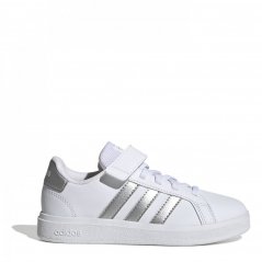adidas Grand Court Trainers Child Girls White/ Silver