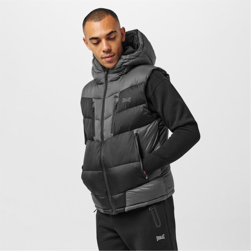 Everlast Men's Tech Heavyweight Quilted Full Zip Gilet Black