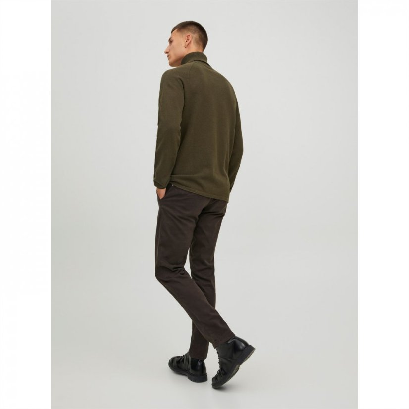 Jack and Jones Hill Knitted Roll Neck Jumper Olive Night