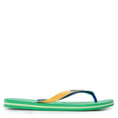 Havaianas Brasil Logo Flip Flops Leaf Green/Blue