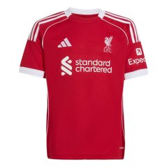 adidas Liverpool Home Shirt 2025 2026 Juniors Red