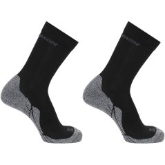 Salomon Crew 2 Pack Walking Socks Mens Black/Grey