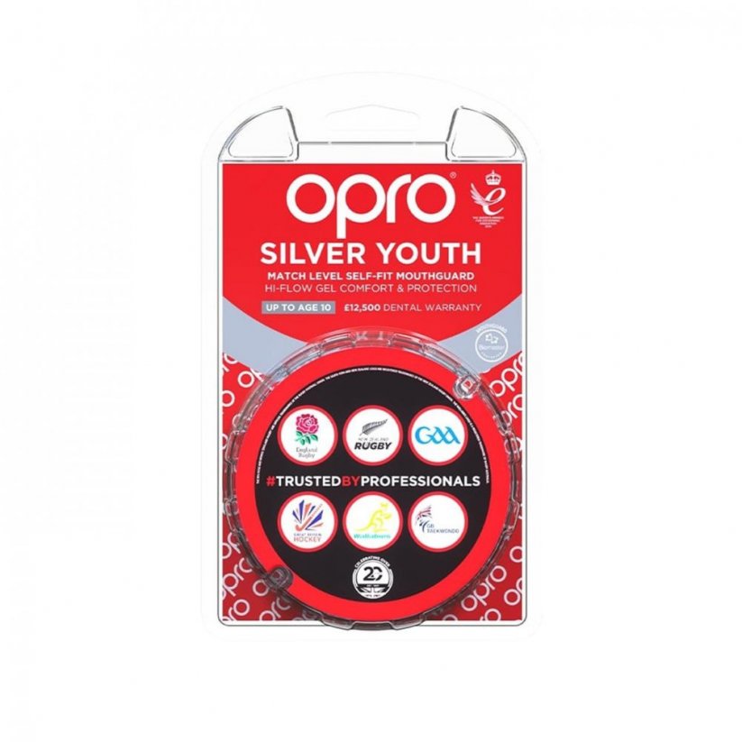 Opro Silver Mouth Guard Juniors Black/Red