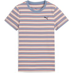 Puma Unisex Kids' Wardrobe Esso Together Striped Slim Fit T-Shirt Cool Blue