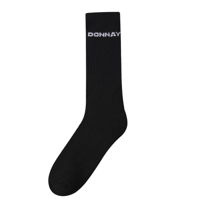 Donnay 10 Pack Crew Socks Plus Size Black