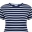 Miso Printed Boyfriend T Shirt Navy Stripe