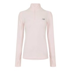 New Balance Womens Running Space Dye Quarter Zip Pink Salt