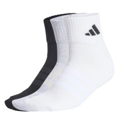 adidas Cushioned Sportswear Ankle Socks 3 Pairs Gry/Blk/Wht