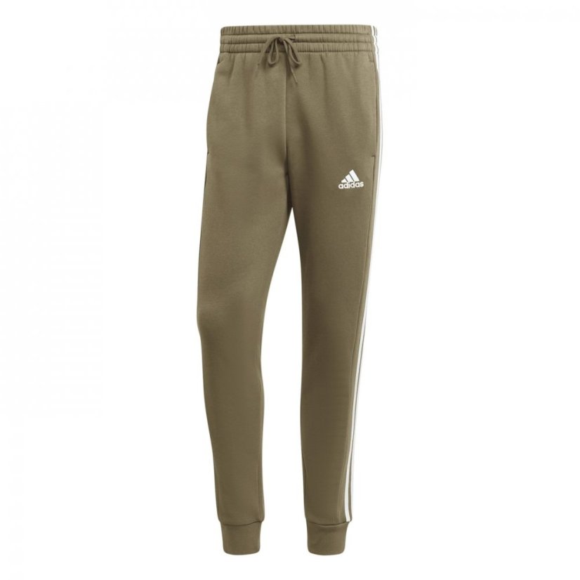 adidas Essentials Fleece Tapered Cuff 3-Stripes Joggers M Olive Strata