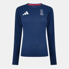 adidas Women's Long Sleeve Performance Gym Top Collegiate Navy