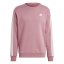 adidas Mens Crew 3-Stripes Pullover Sweatshirt Crimson