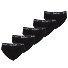 Lee Cooper Cooper Mens 5-Pack Comfort Briefs Solid Black