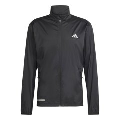adidas Men's Ultimate Allover Print Wind.RDY Reflective Slim Fit Performance Running Jacket BLACK