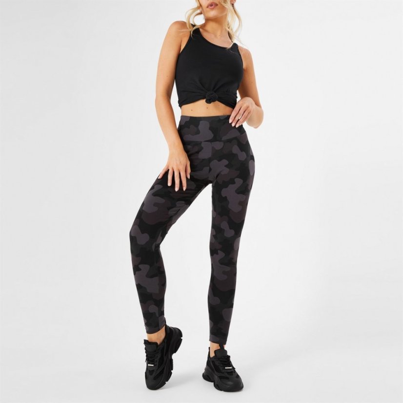 Miso All Over Print Leggings Womens Black Camo