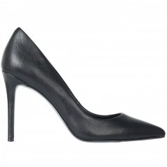 Linea Stiletto High Heel Shoes Black Leather