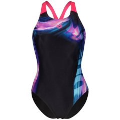 Arena Womens Dreamline V Back Swimsuit Black/Pink