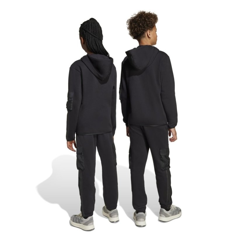 adidas Utility Fleece Cargo Joggers Juniors Black