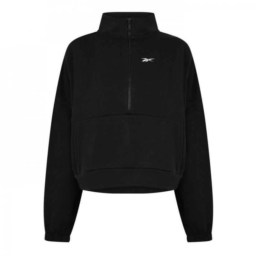 Reebok Workout Ready quarter Zip Cover-Up Womens Fleece Black