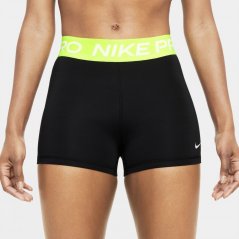 Nike Pro Three Inch Shorts Womens Black/ Volt