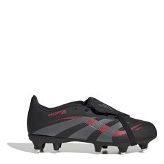adidas Predator League Fold-Over Tongue Childrens Soft Ground Football Boots Black/Grey