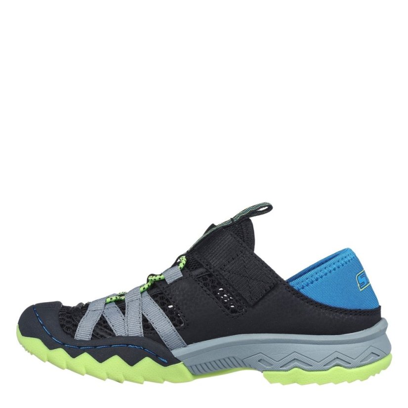 Skechers Kids' Flat Sandals Black/Blue/Lime