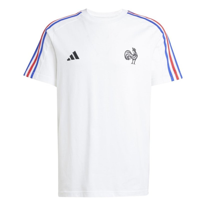 adidas France Essentials 3-Stripes pánske tričko White