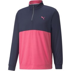 Puma Gamer Colorblock quarter Zip Fleece Mens Navy/Pink