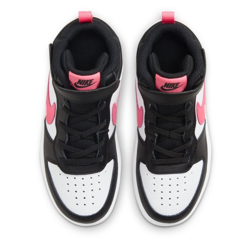 Nike Court Borough Mid 2 Little Kids' Shoes Black/Pink/Wht