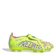 adidas Predator Elite Fold-Over Tongue Childrens Firm Ground Football Boots Yellow/Pink