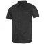 Pierre Cardin Short Sleeve Shirt Mens Plain Black