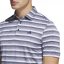 adidas Two-Color Striped Golf Polo Shirt Adults Navy White
