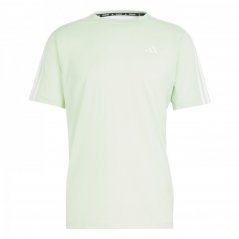 adidas Own the Run 3-Stripes T-Shirt Mens Green/White