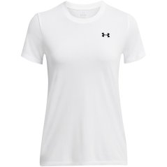 Under Armour Women's Tech Solid Short Sleeve Performance Gym Top White/Black