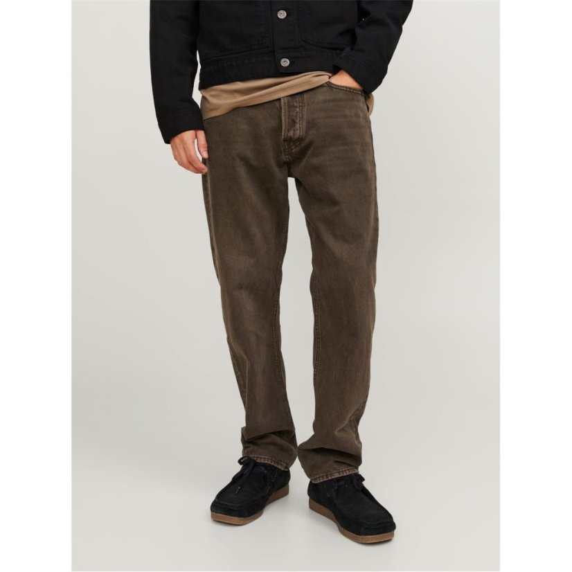 Jack and Jones Men's Chris Cooper Straight Leg Jeans Chocolate Brown