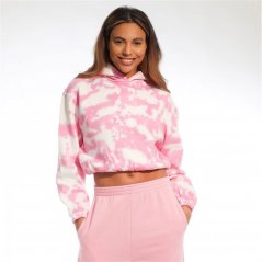 Light and Shade Tie Dye Cropped dámska mikina Pink