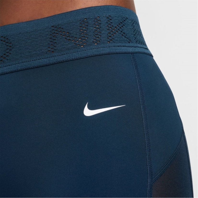 Nike Pro Women's Mid-Rise Mesh-Panelled Leggings Armory Navy