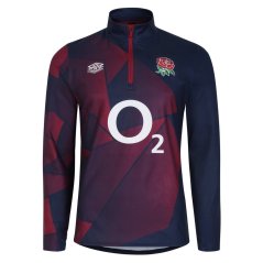 Umbro England Rugby Warm Up Layer Top 2023 2024 Juniors Navy/Red