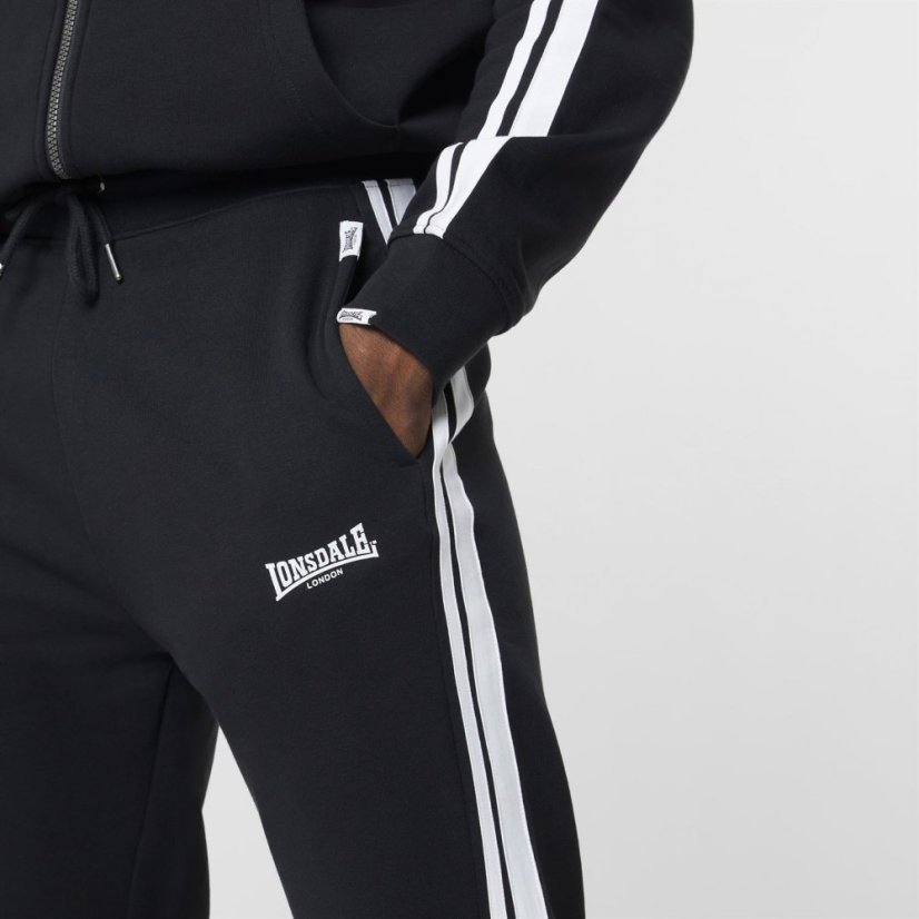 Lonsdale 2 Stripe Men's Joggers Black