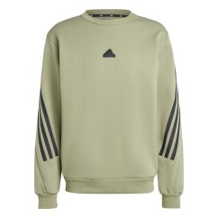 adidas Future Icons 3-Stripes Crew Sweatshirt Mens Tent Green