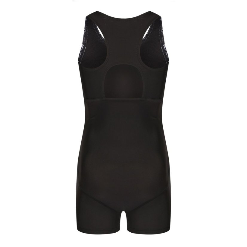 Slazenger LYCRA® XTRA LIFE™ Boyleg Swimming Suit Junior Girls Black/Grey