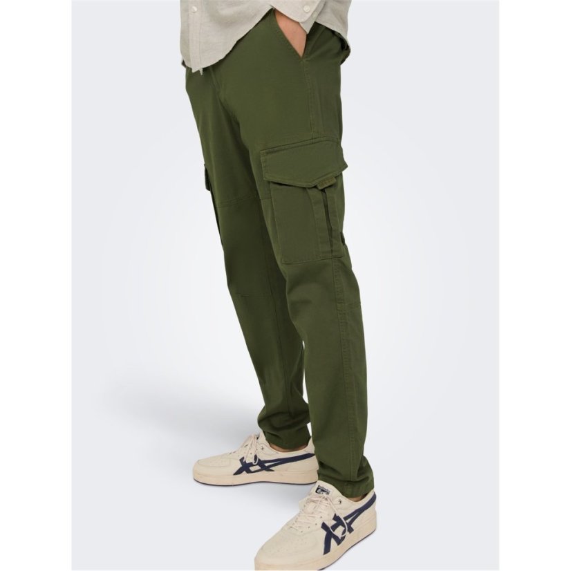 Only and Sons Men's Dean Cargo Trousers Olive Night