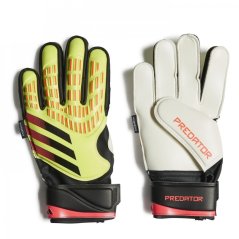 adidas Predator Match Fingersave Goalkeeper Gloves Junior Yellow/Black
