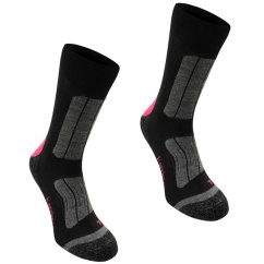 Karrimor 2Pk Trekking Socks Ladies Black/Fucshia