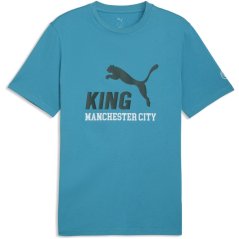 Puma Men's King Manchester City Short Sleeve T-Shirt Blue/White