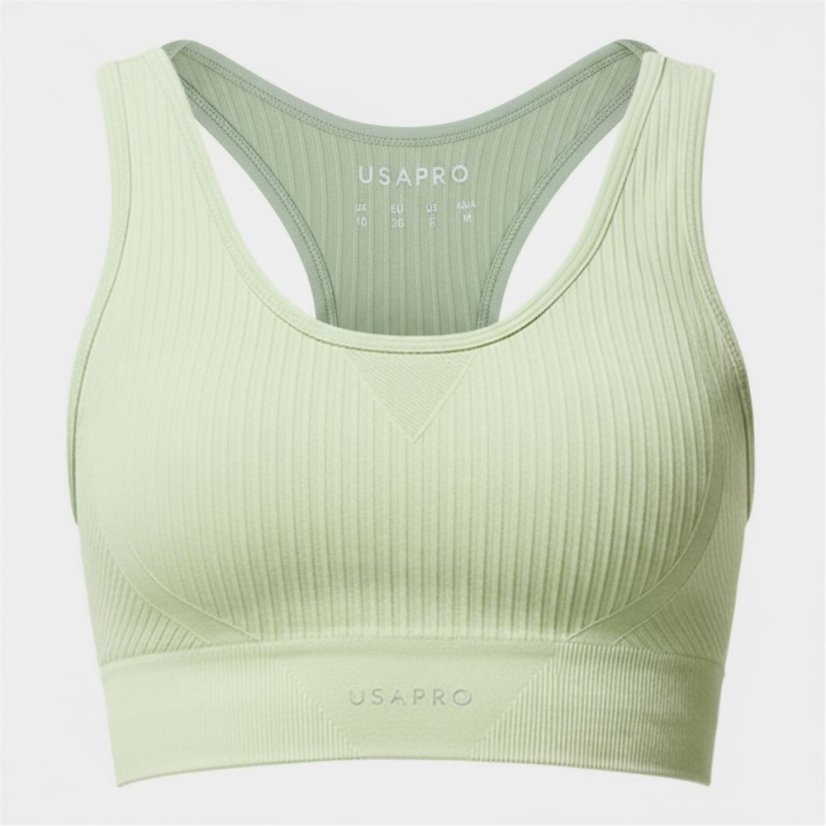 USA Pro UP Seamless Crop Sports Bra Pistachio