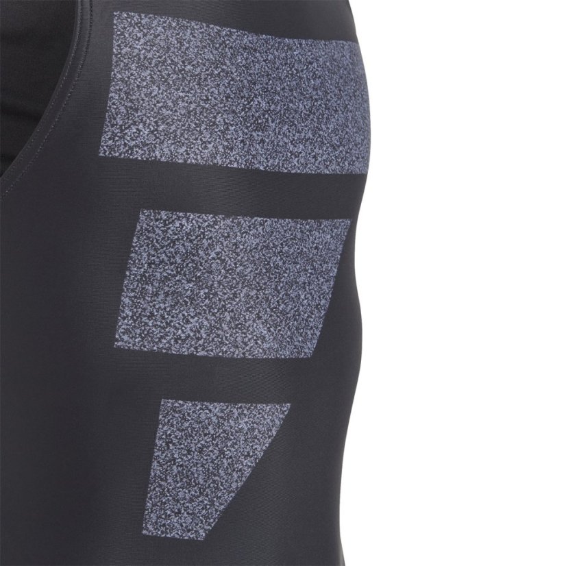 adidas Big Bars Graphic Swimsuit Junior Girls Black