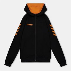 Hummel Cotton Zipped Hoodie Black/Orange